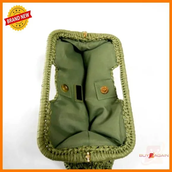 Large Straw Clutch Satchel Purse with Top Handle for Summer Beach - Picture 3 of 7